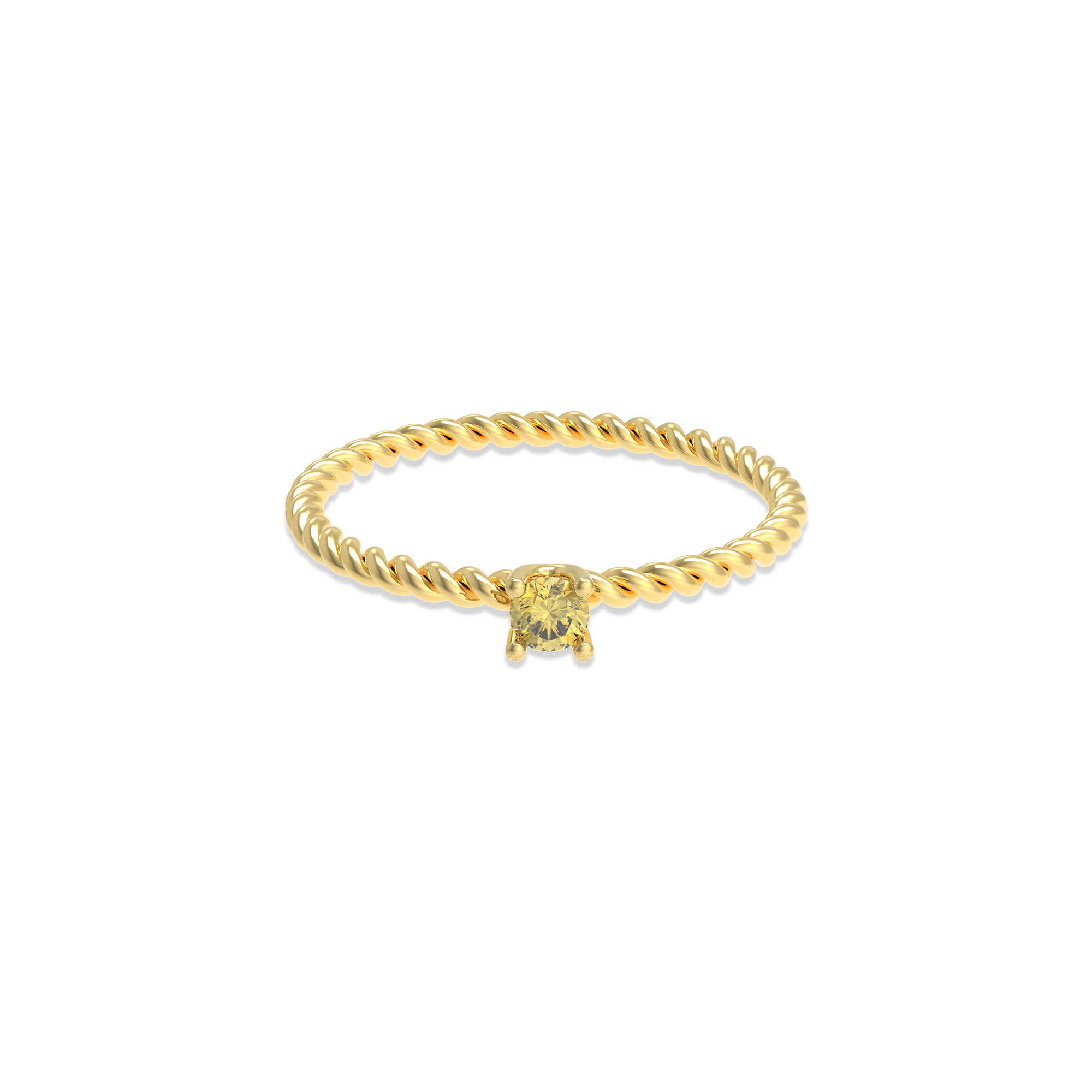 Twisted Serenity Diamond Ring - Yellow Diamond - ATOMI SHINE