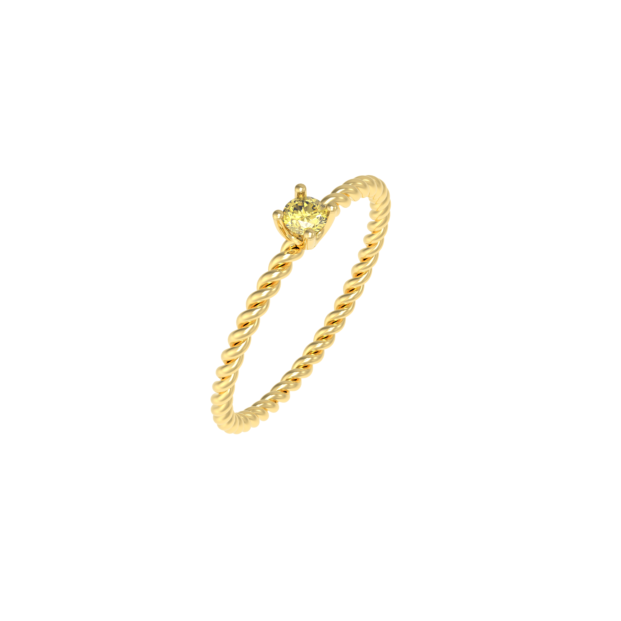 Twisted Serenity Diamond Ring - Yellow Diamond - ATOMI SHINE