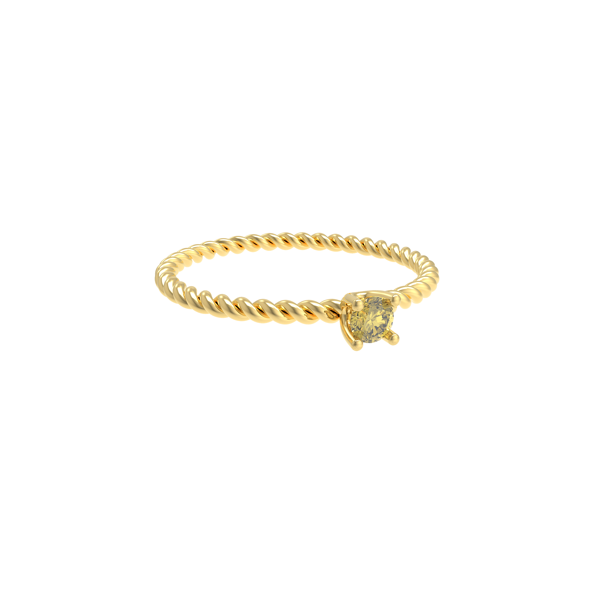 Twisted Serenity Diamond Ring - Yellow Diamond - ATOMI SHINE