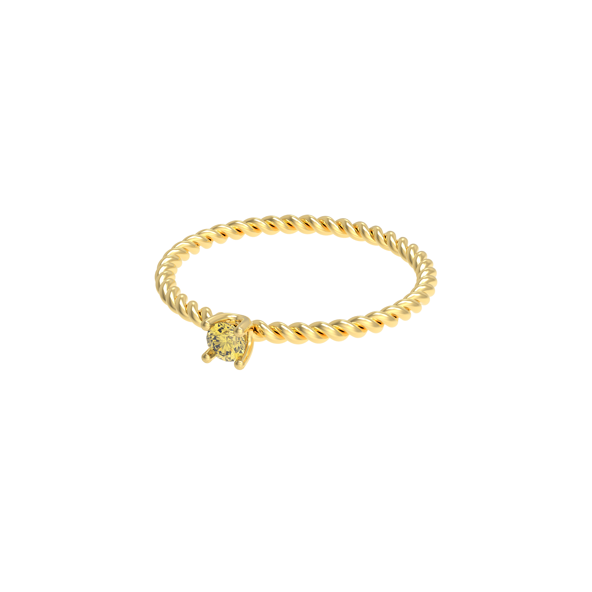 Twisted Serenity Diamond Ring - Yellow Diamond - ATOMI SHINE