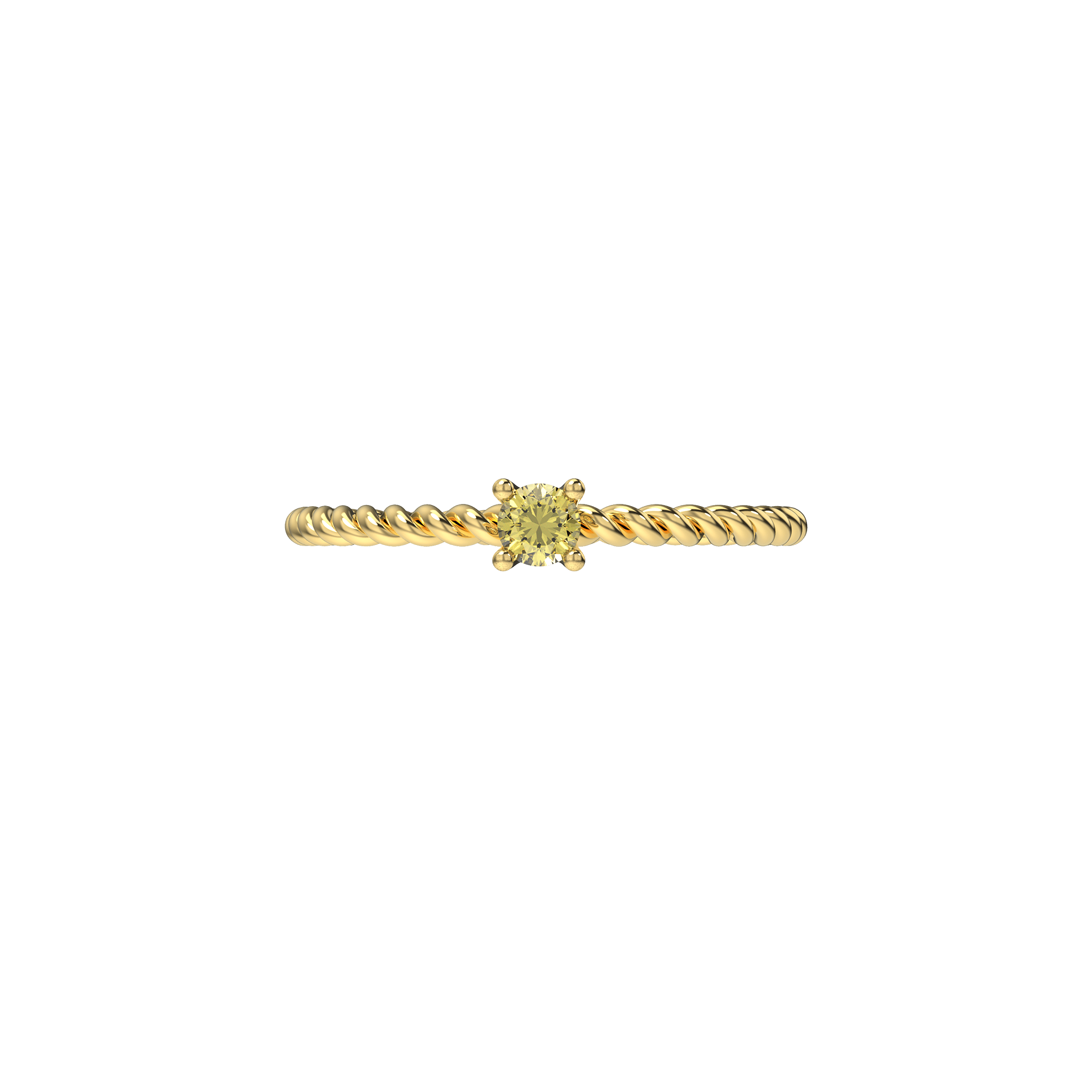 Twisted Serenity Diamond Ring - Yellow Diamond - ATOMI SHINE