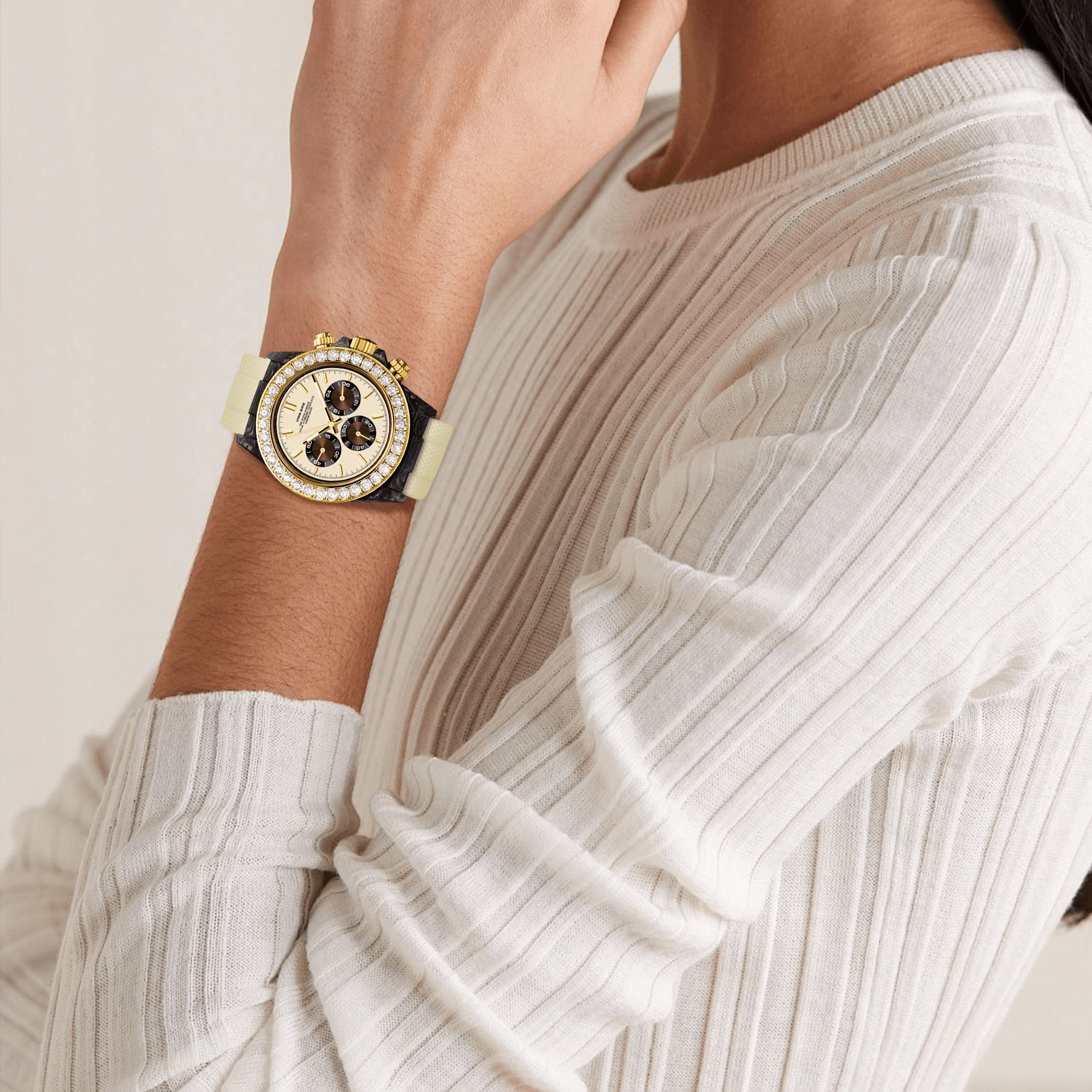 Velocirex Carbon Fiber Diamond Watch - ATOMI SHINE