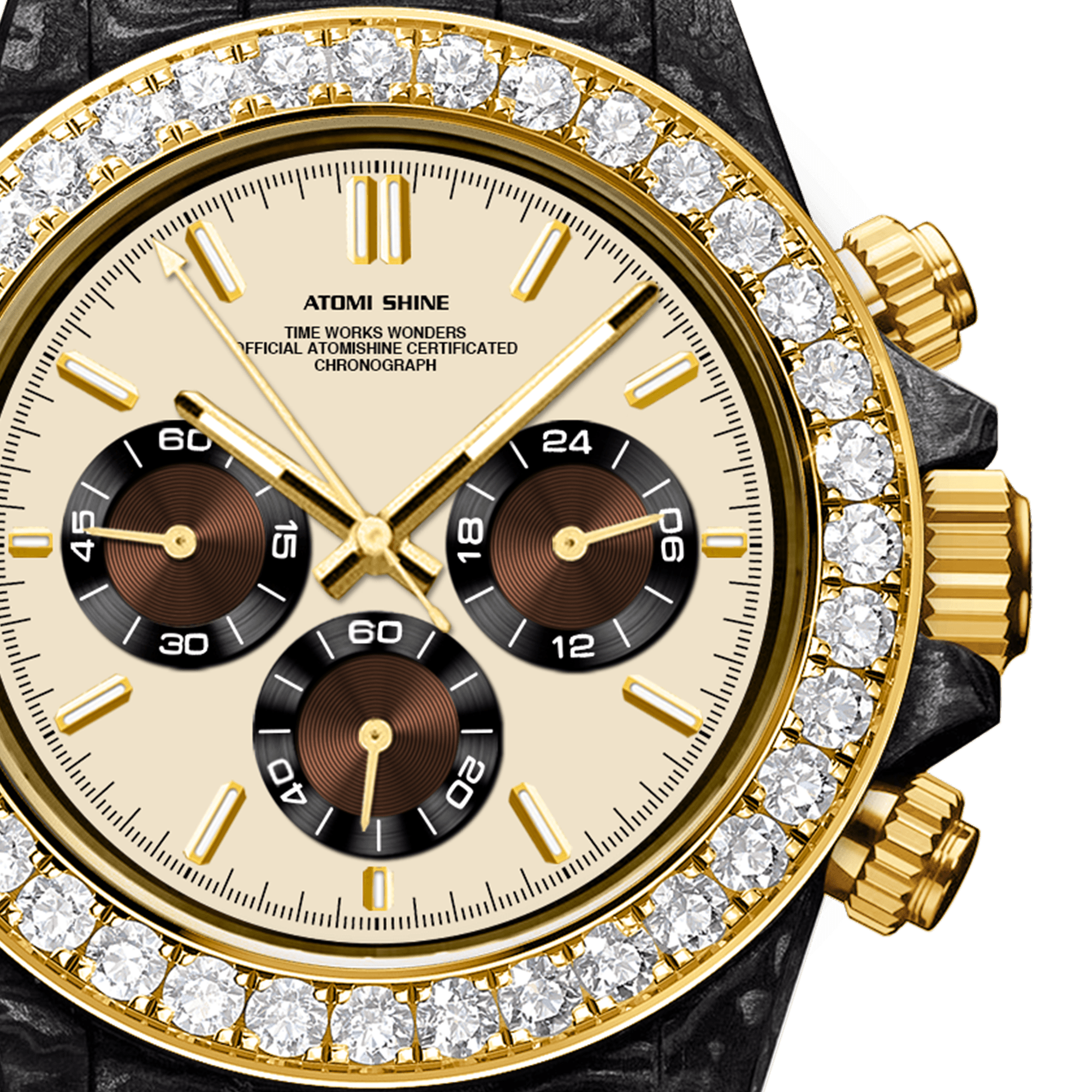 Velocirex Carbon Fiber Diamond Watch - ATOMI SHINE