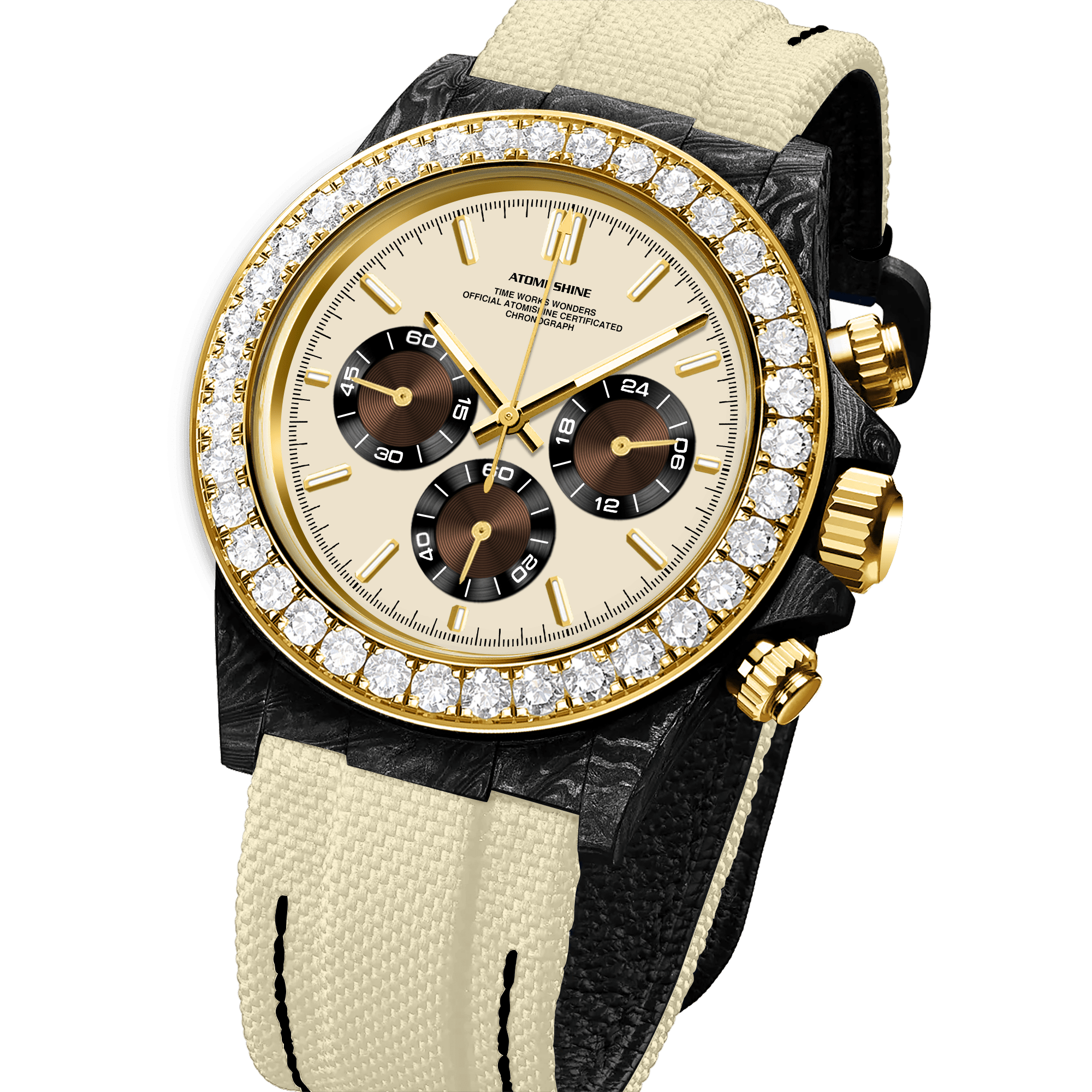Velocirex Carbon Fiber Diamond Watch - ATOMI SHINE
