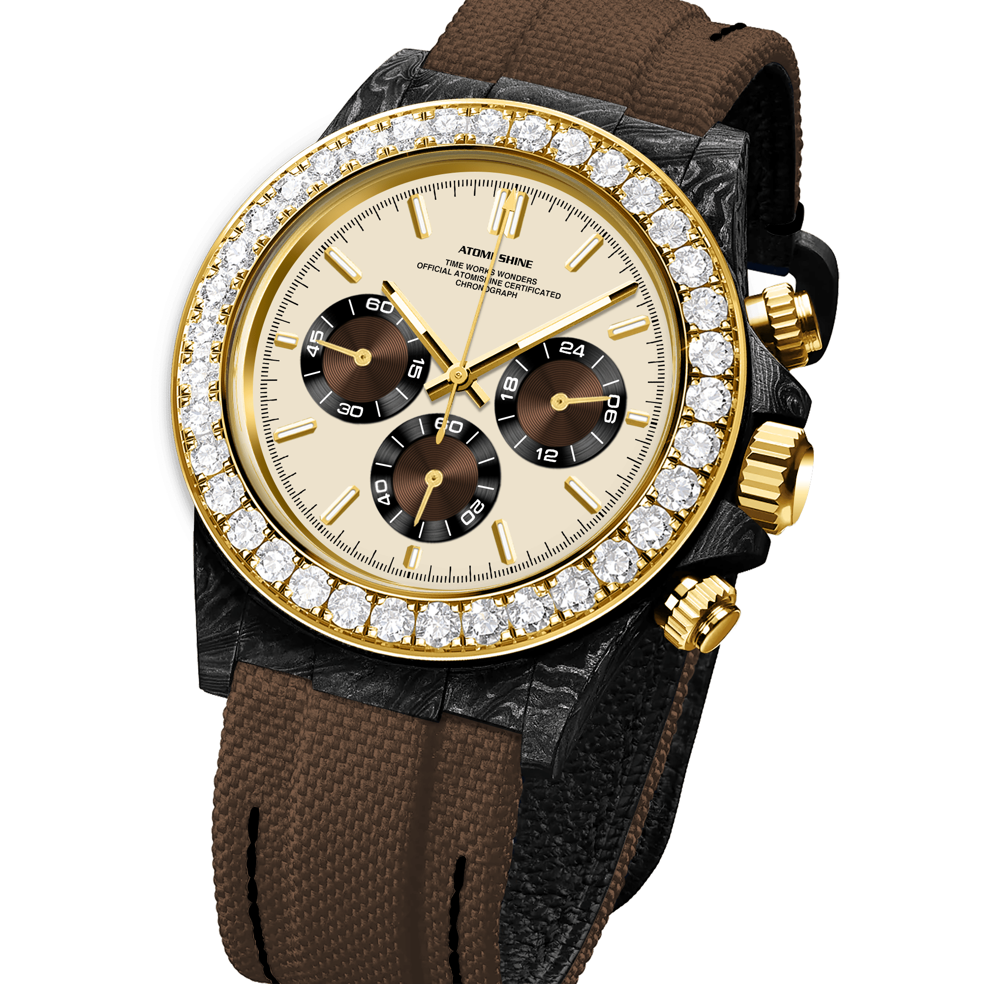 Velocirex Carbon Fiber Diamond Watch - ATOMI SHINE