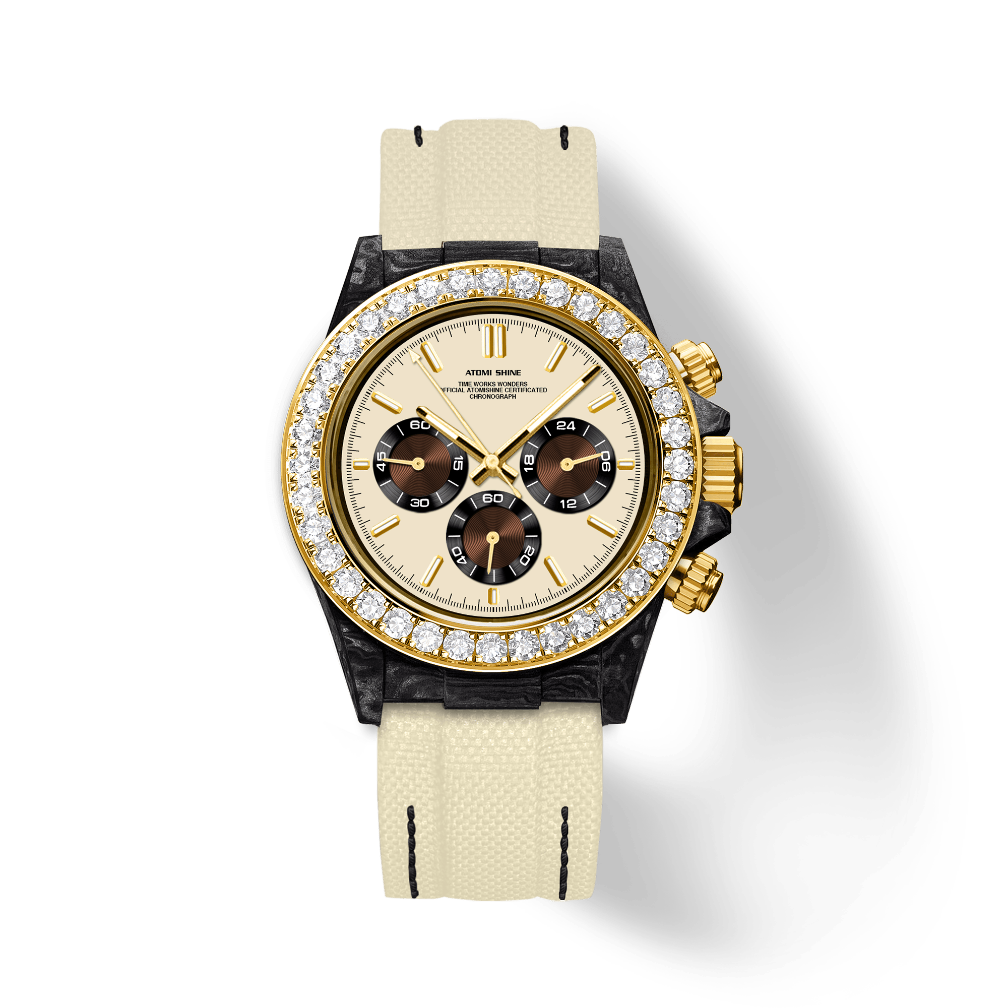 Velocirex Carbon Fiber Diamond Watch - ATOMI SHINE