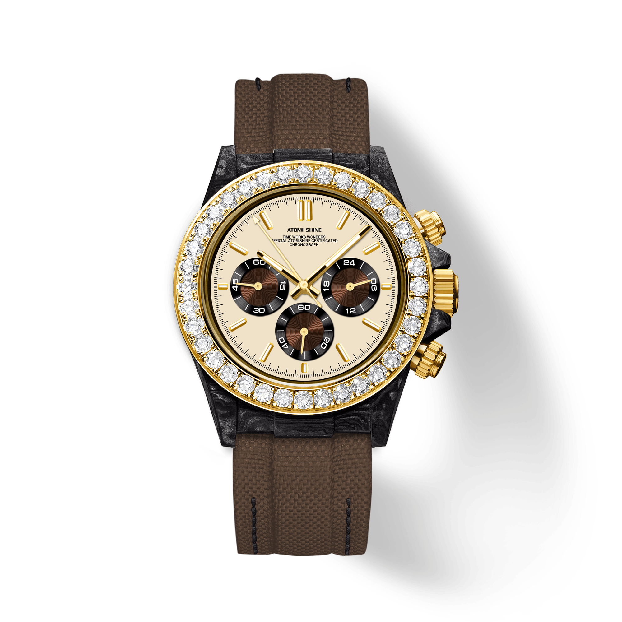 Velocirex Carbon Fiber Diamond Watch - ATOMI SHINE