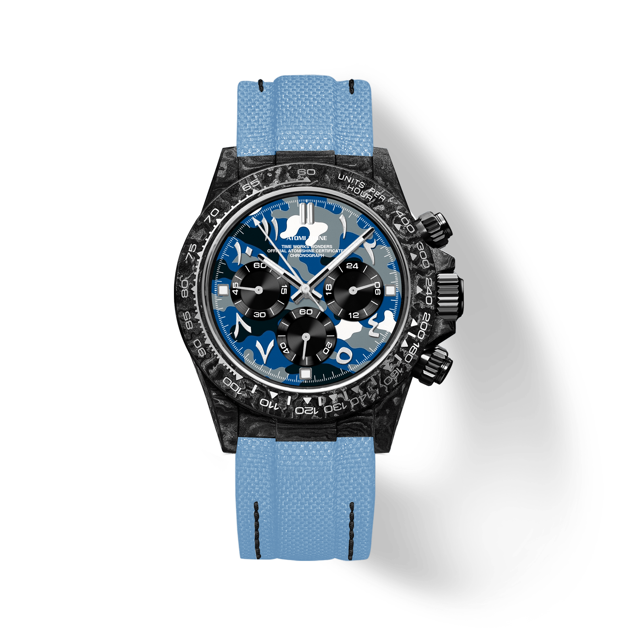 Velocirex Carbon Fiber Watch 39mm, Tactical Wave