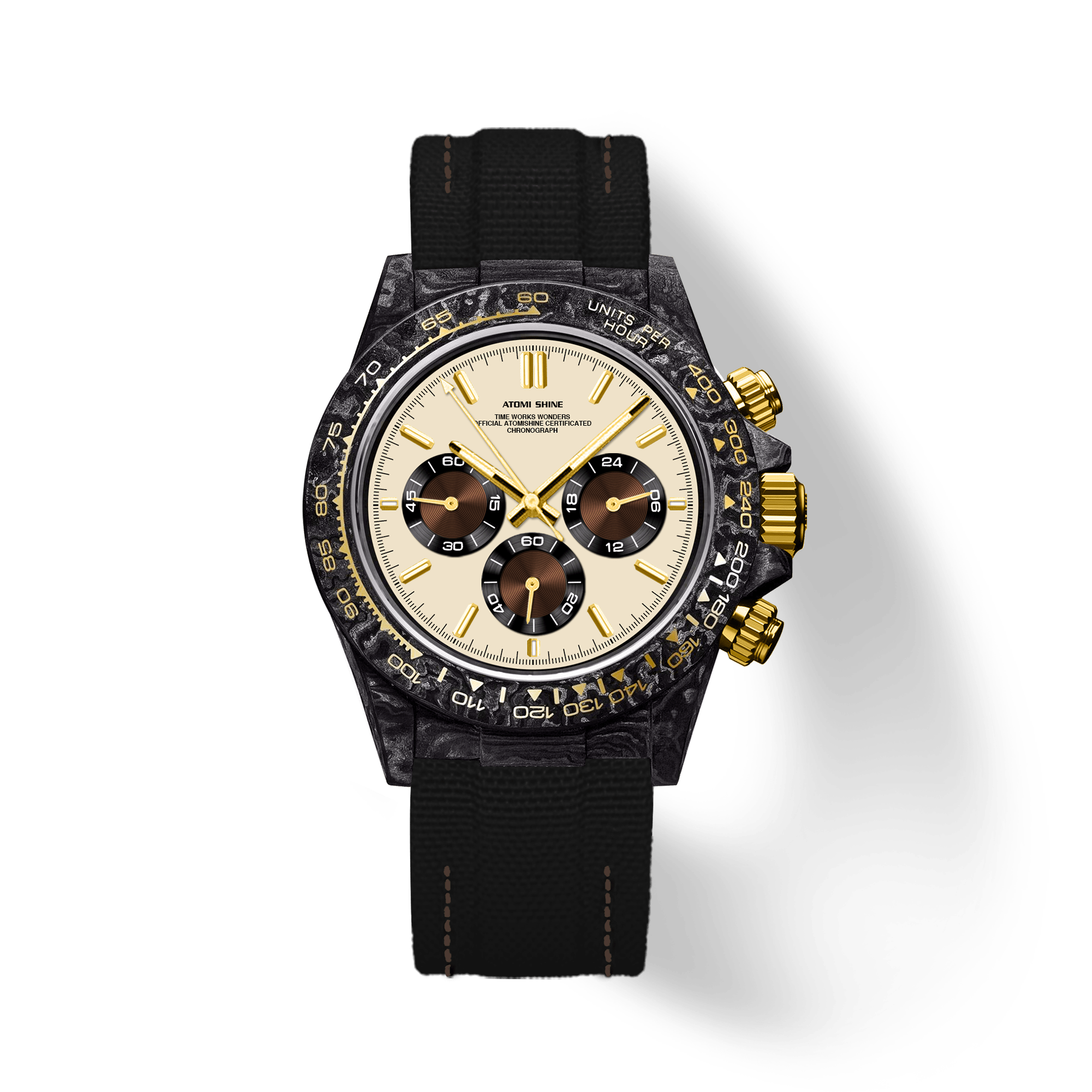Velocirex Carbon Fiber Watch 39mm, Desert Shadow