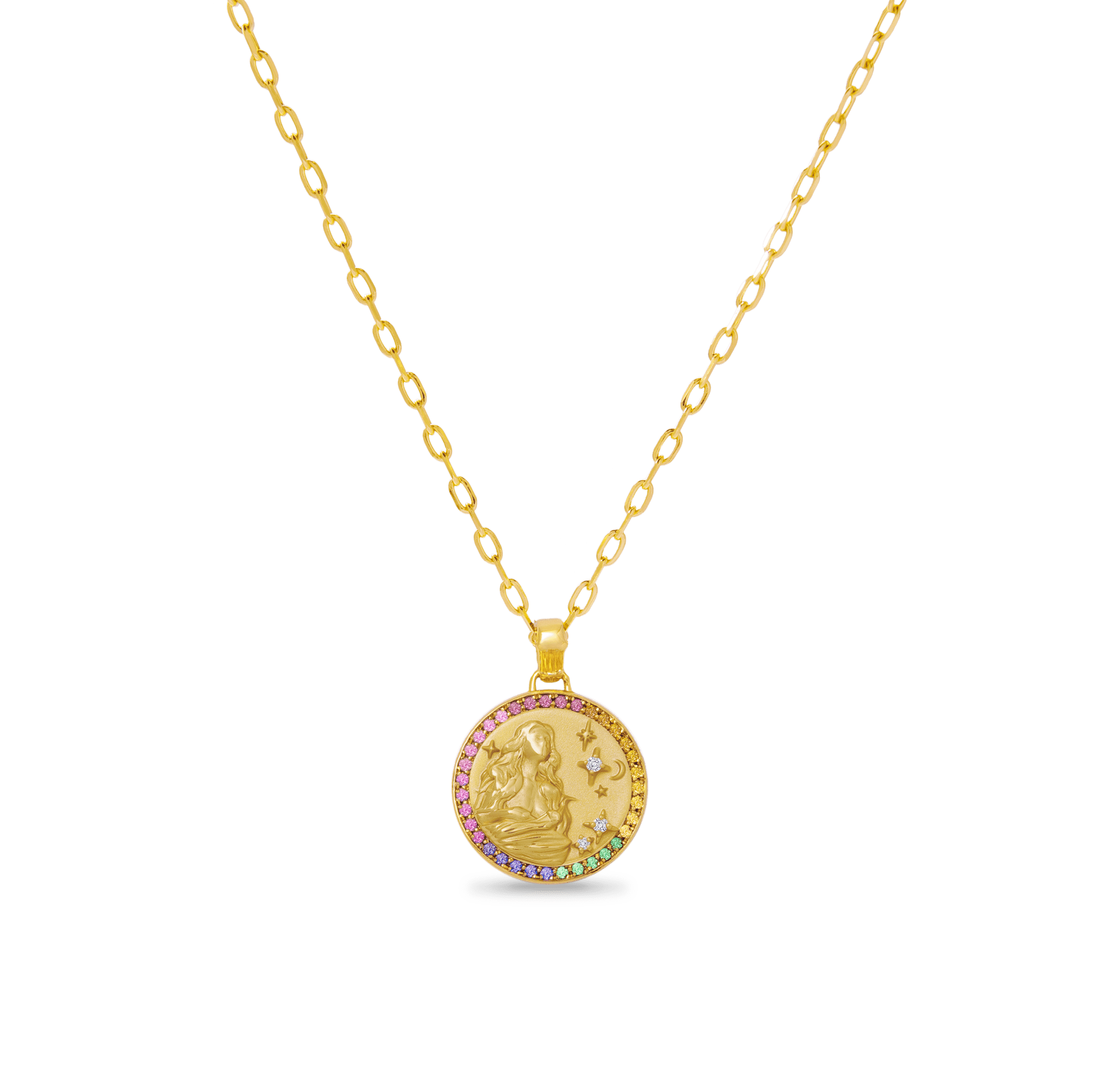 Virgo Zodiac Diamond Rainbow Pendant - ATOMI SHINE