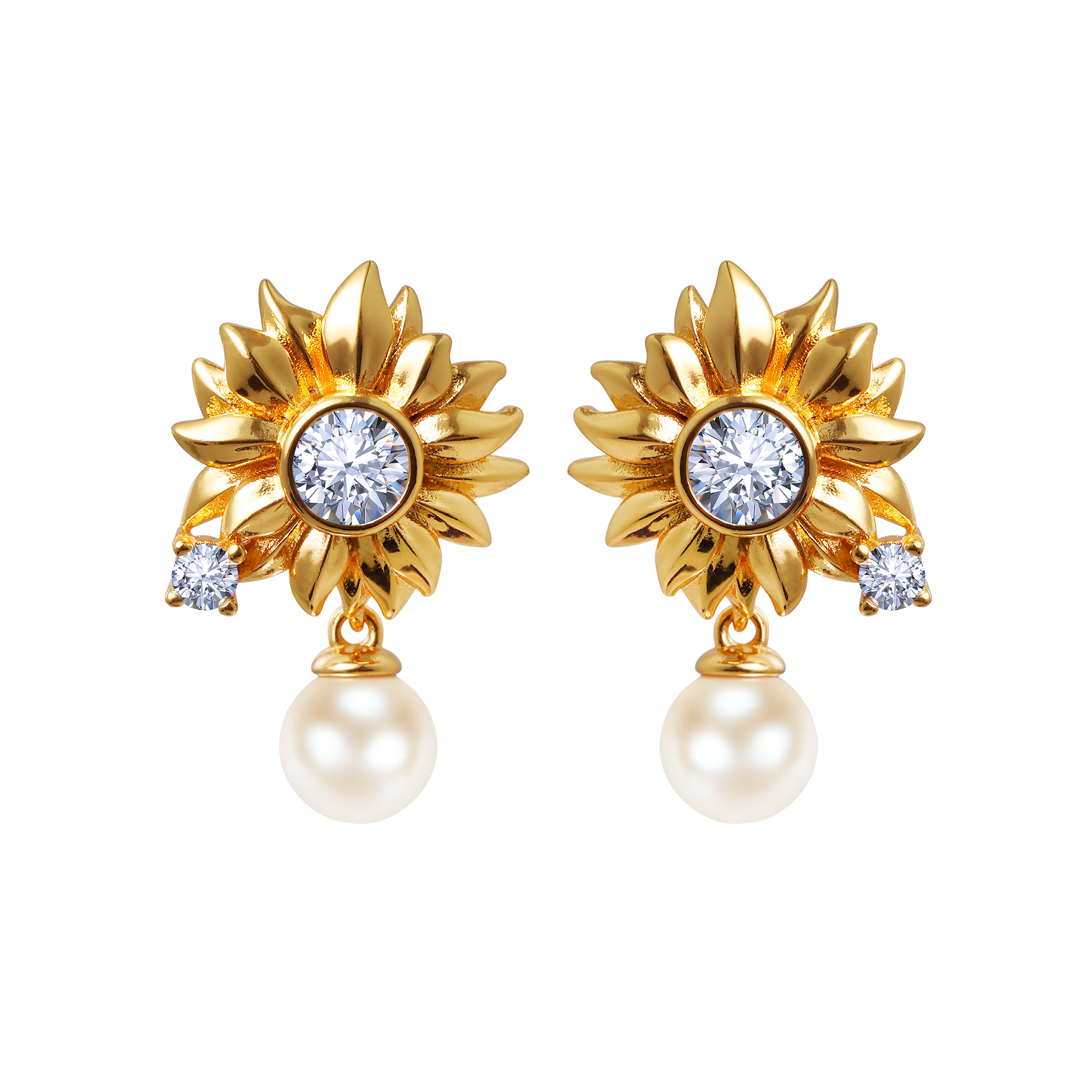 Boucles d'oreilles perle Marguerite Radieuse