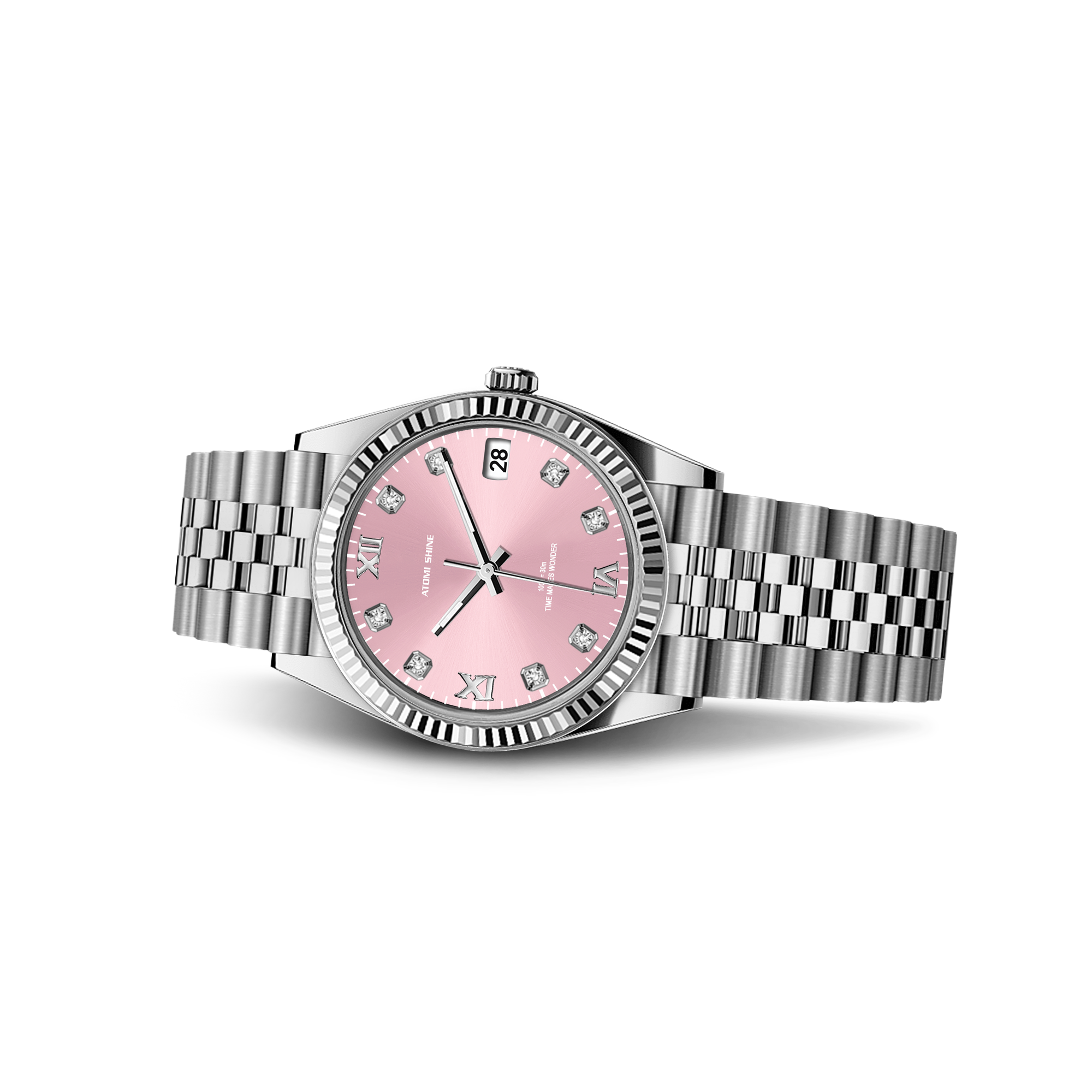 Reloj clásico diario con diamantes