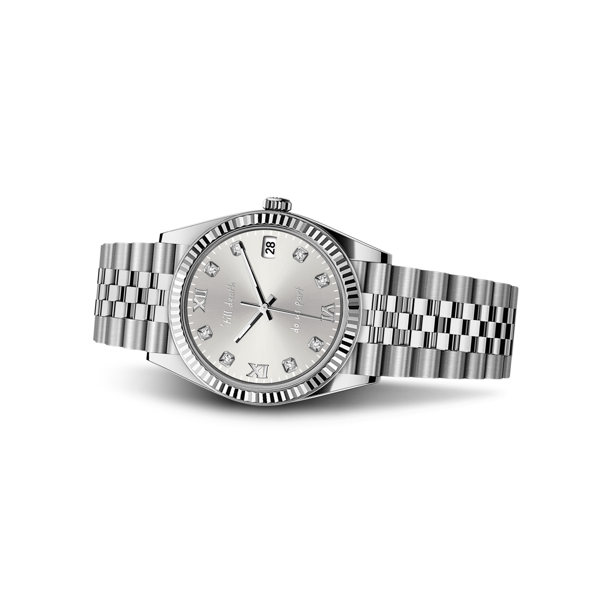 Reloj clásico diario con diamantes