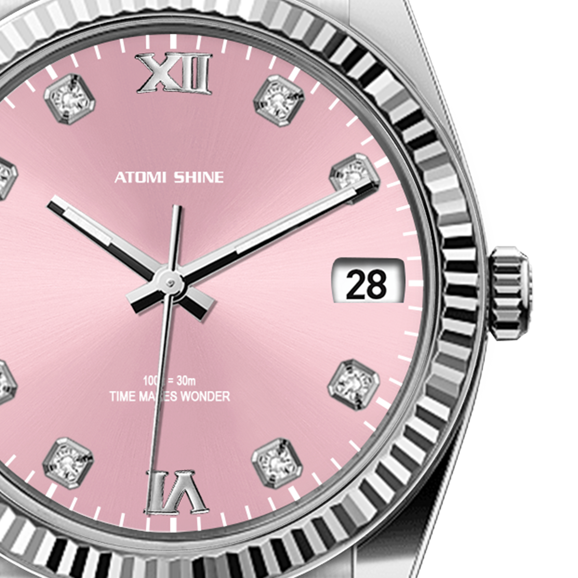 Reloj clásico diario con diamantes