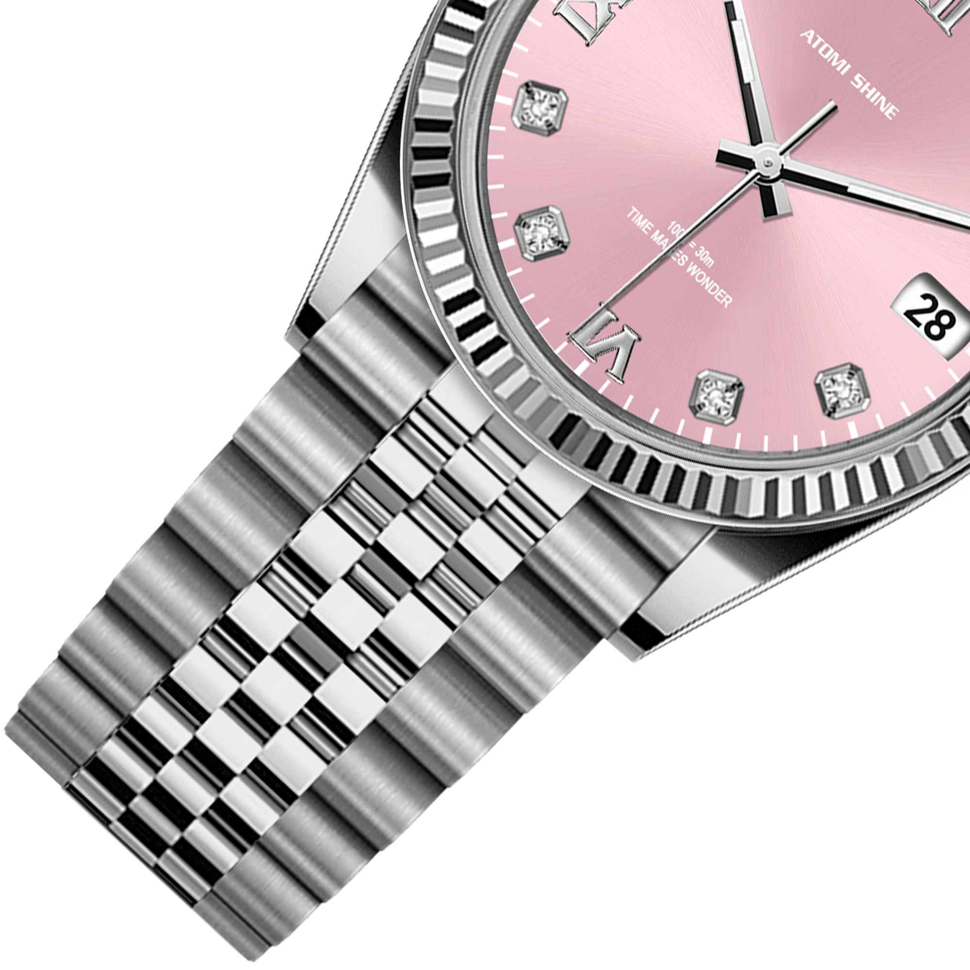 Reloj clásico diario con diamantes