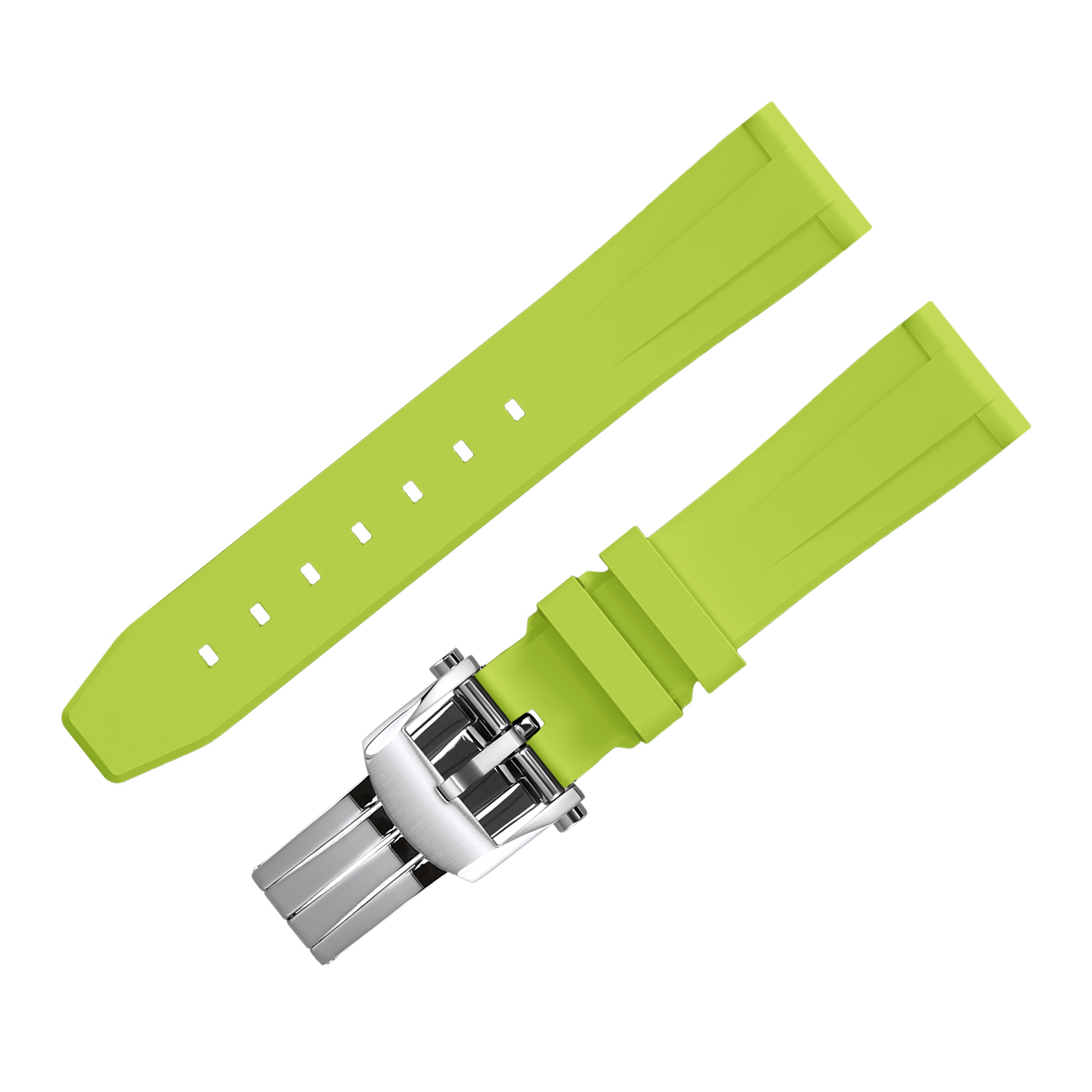 FLUORO WATCH STRAP (Lime Green Strap + Silver Buckle)