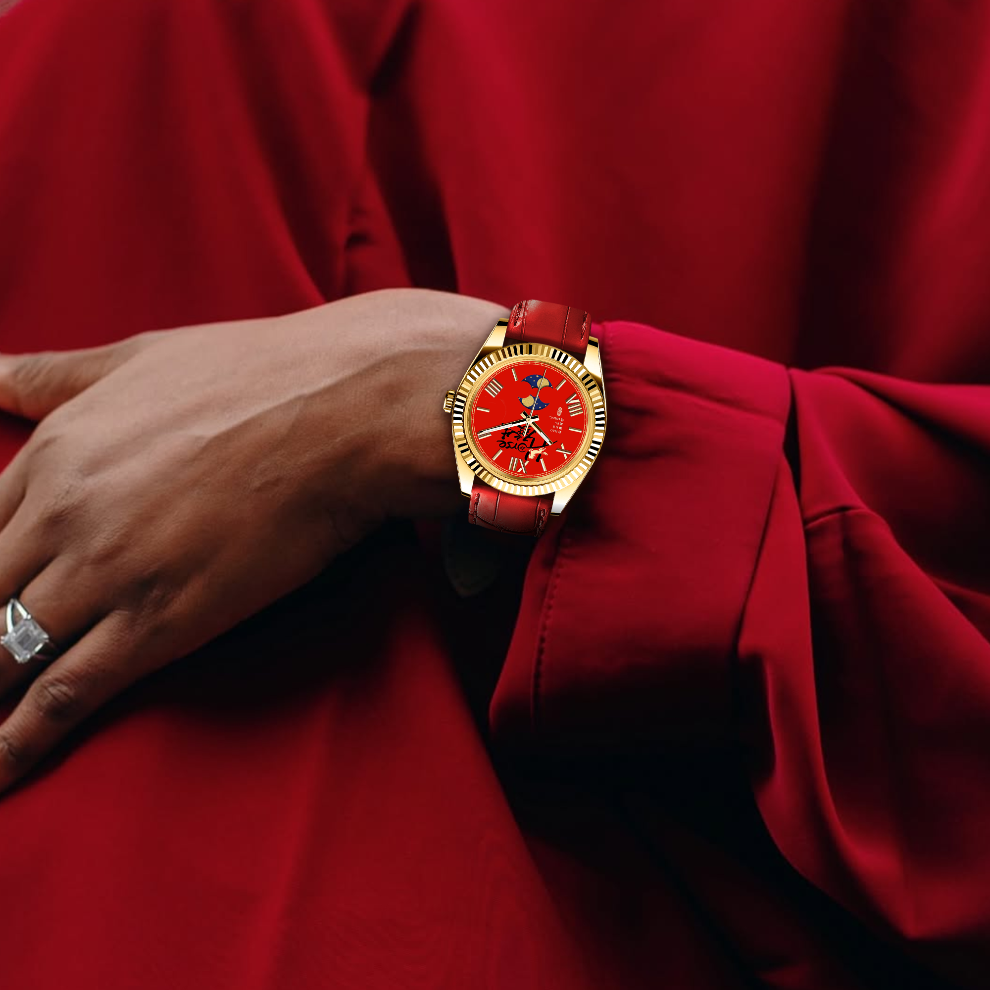 EONDATE MAXI MOON-PHASE LEATHER WATCH