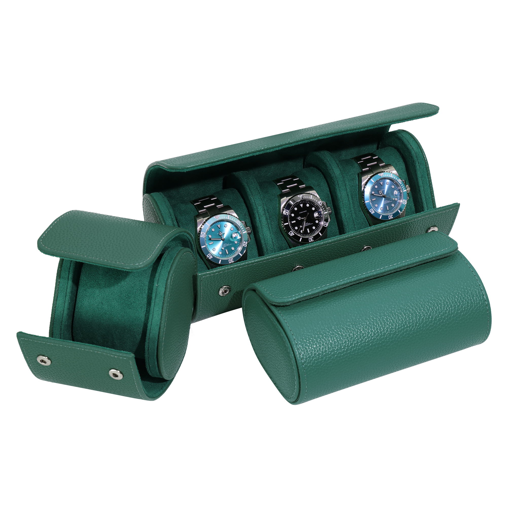 DARK GREEN WATCH TRAVEL CASE