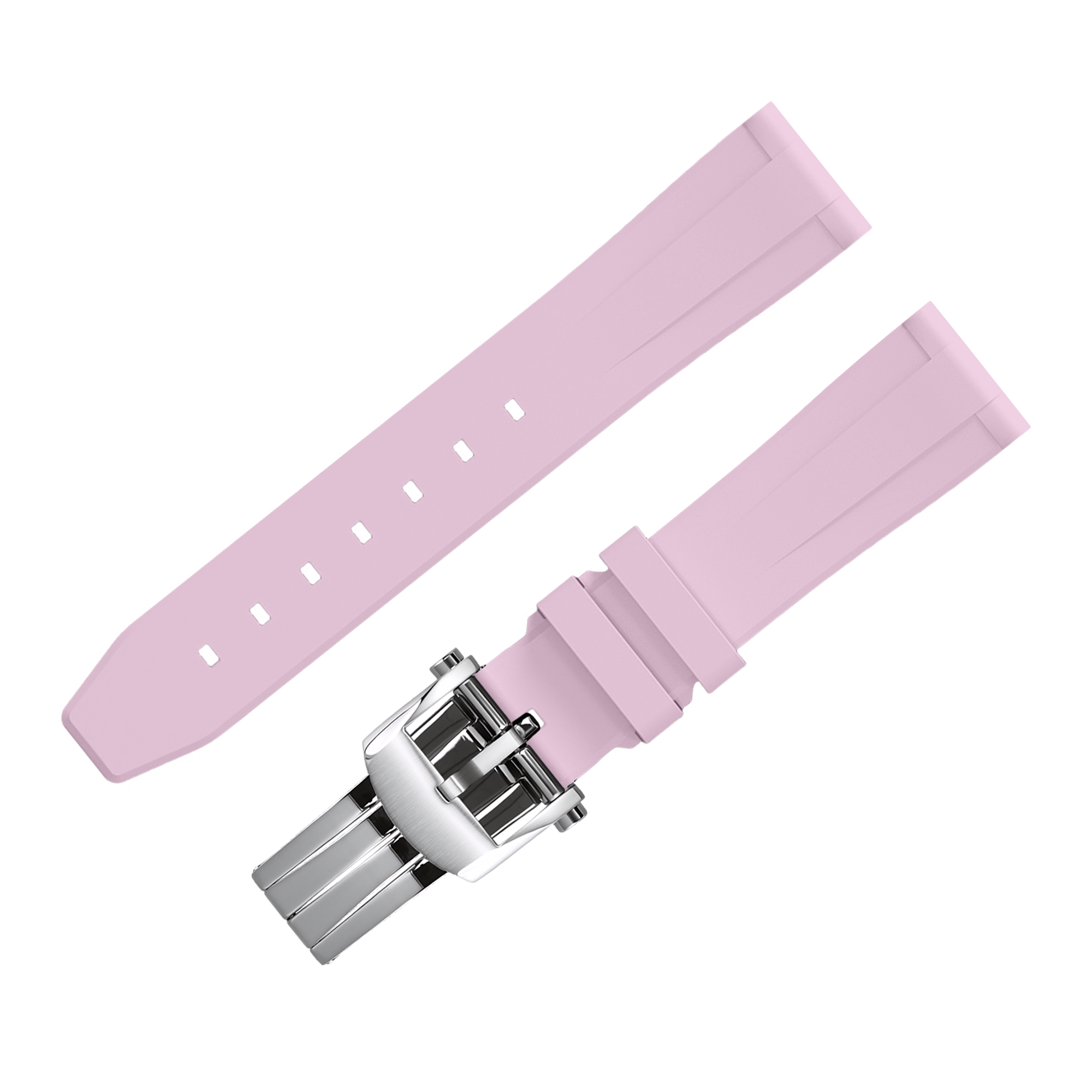 FLUORO WATCH STRAP (Pink Strap + Silver Buckle)