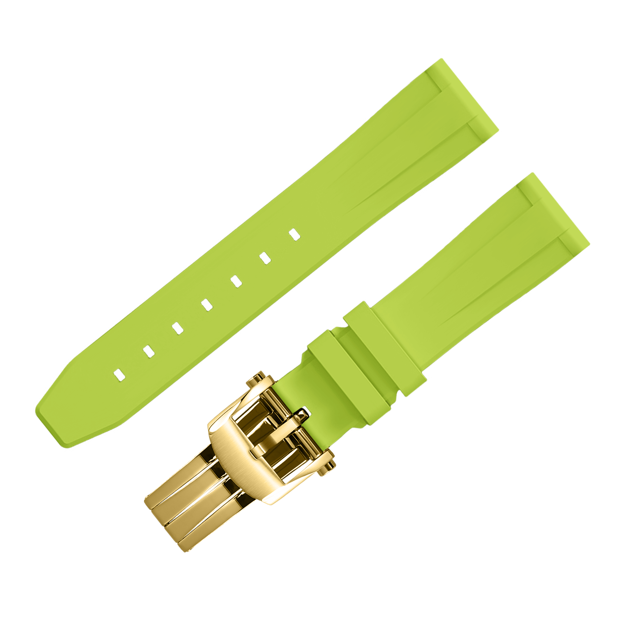 FLUORO WATCH STRAP (Lime Green Strap + Gold Buckle)