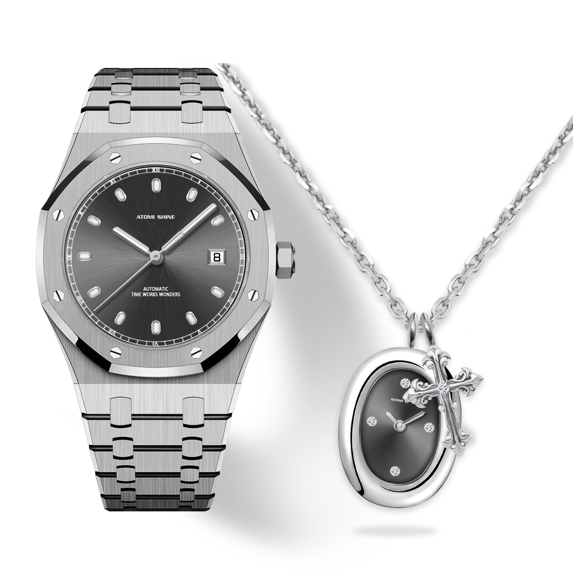 OCTAFORMA CLASSIC WATCH + OVAL CHARM GIFT SET