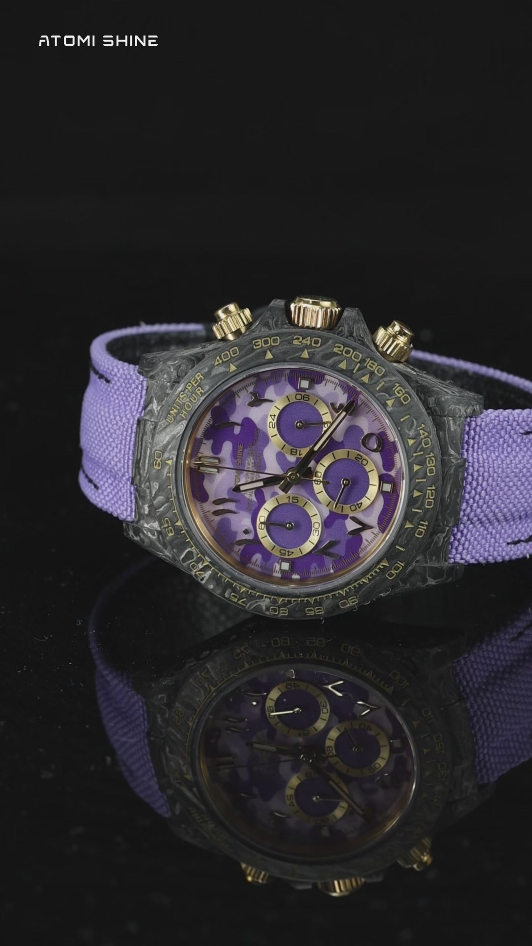 Velocirex Carbon Fiber Watch 39mm, Violet Rush