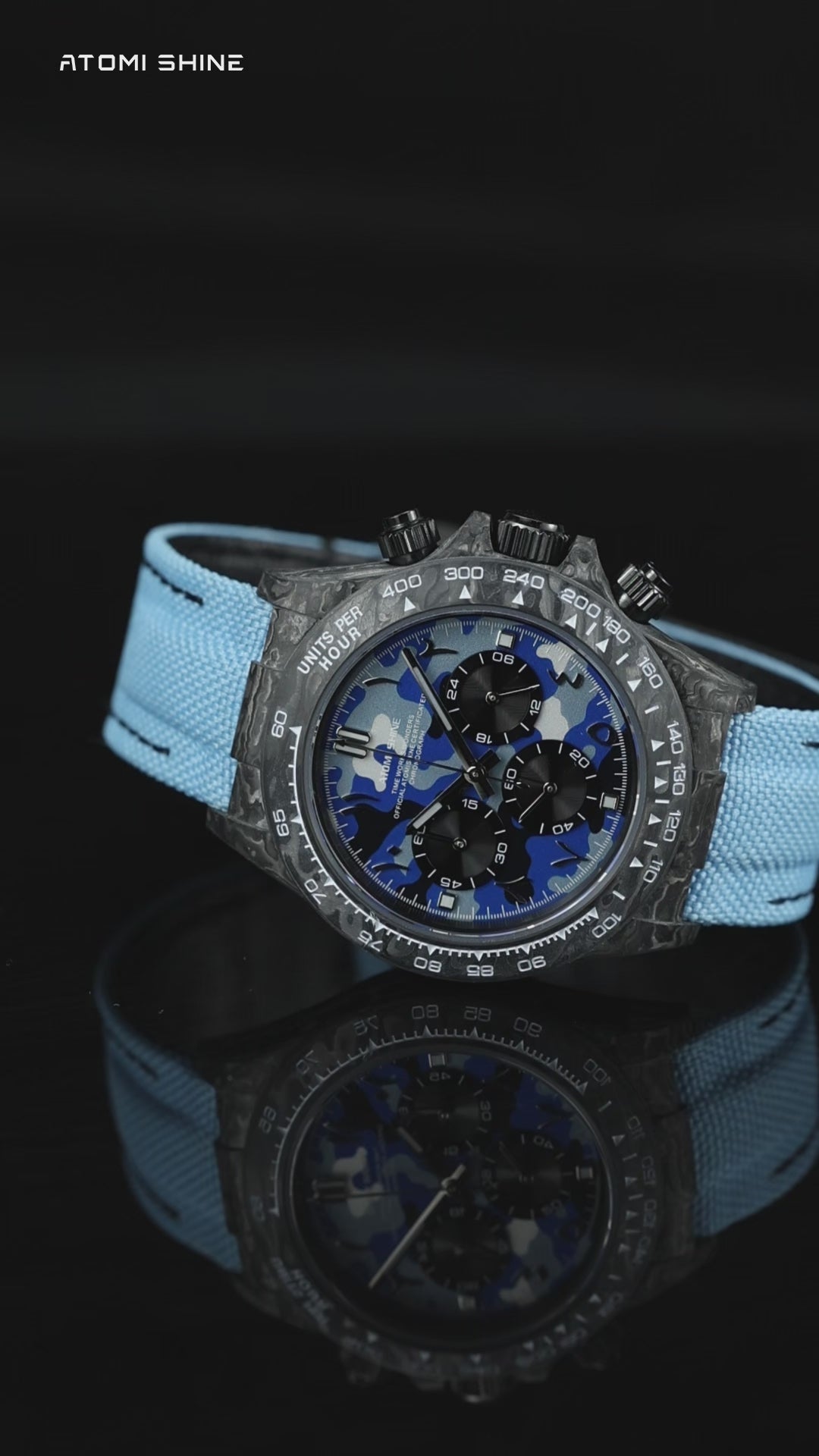 Velocirex Carbon Fiber Watch 39mm, Tactical Wave