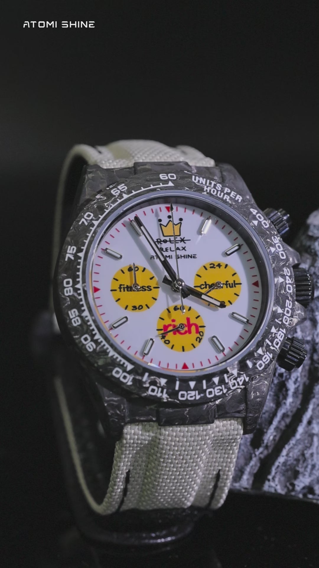 Velocirex Carbon Fiber Watch 39mm, Desert Flux