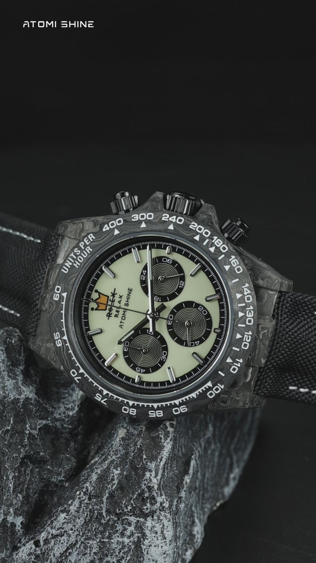 Velocirex Carbon Fiber Watch 39mm, Carbon Rebel