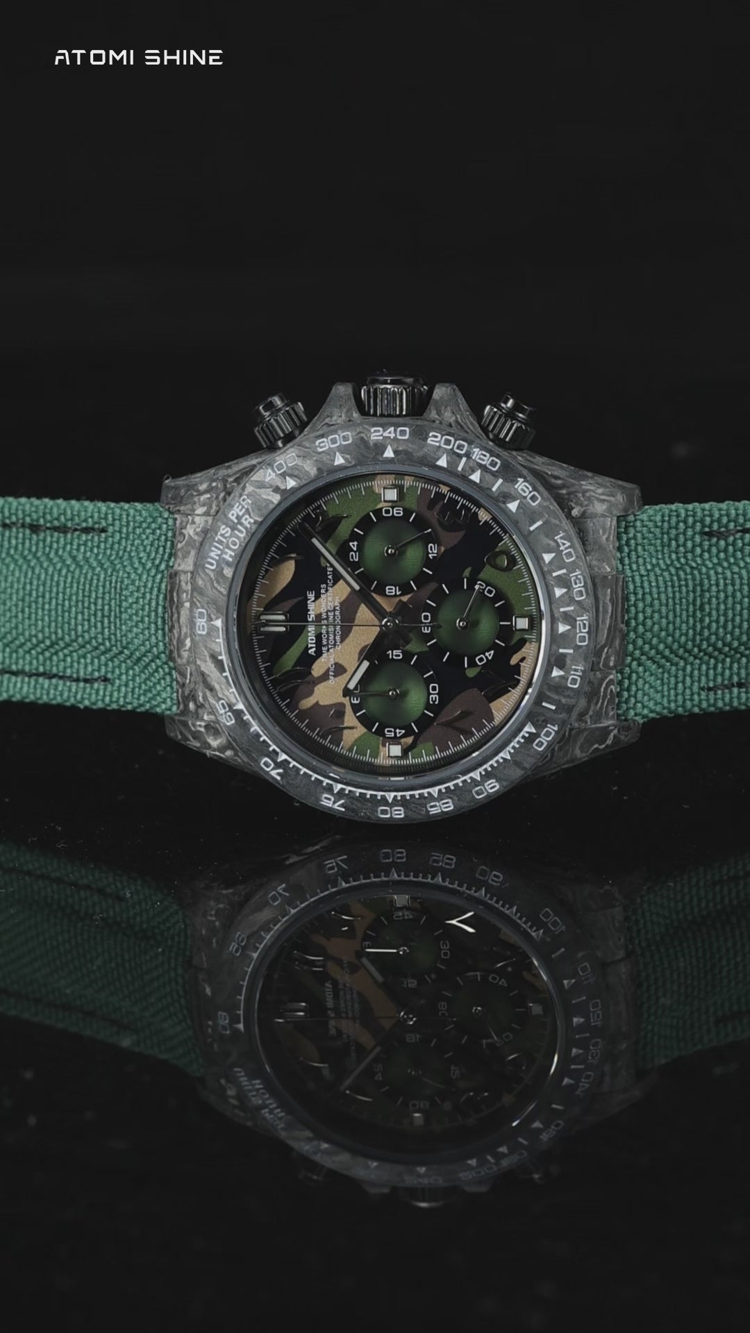 Velocirex Carbon Fiber Watch 39mm, Green Force